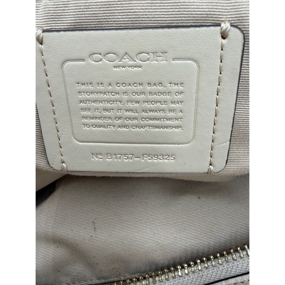 Coach Lenox Satchel F59325 Beechwood Pebble Leather Gold Hardware Handbag - Picture 11 of 16